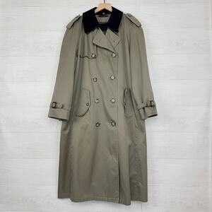 Vtg Chaps Ralph Lauren Men Size 40R Double Breasted Trench Coat Wool Lined Khaki